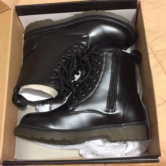 Black militia combat boots - Picture 2 of 8